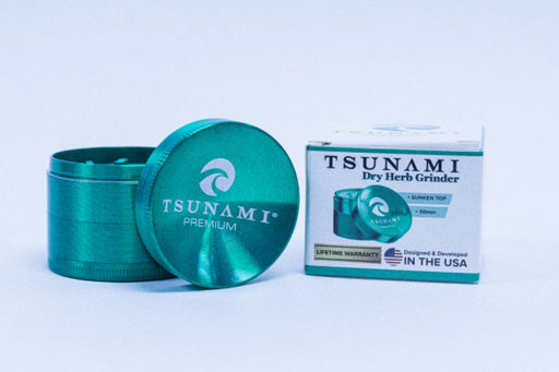 Green 63MM Tsunami Sunken Top Dry Herb Grinder