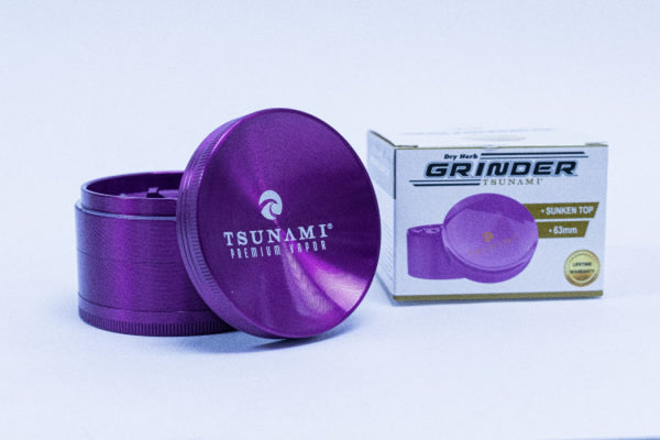 Purple 63MM Tsunami Sunken Top Dry Herb Grinder