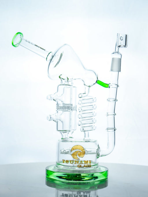 Clear Blue 12 Tsunami Sprinkler Honeycomb Twist Recycler Water Pipe